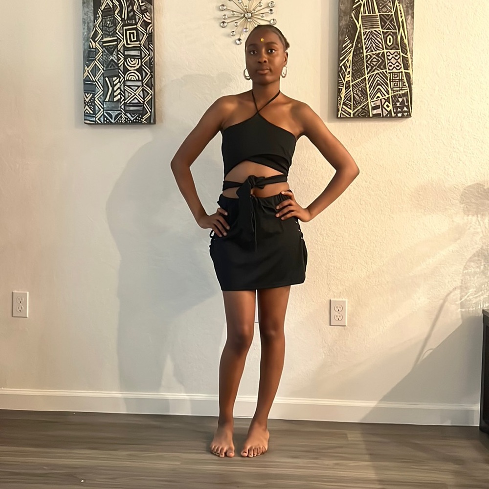 Black Two Piece Mini Skirt M New